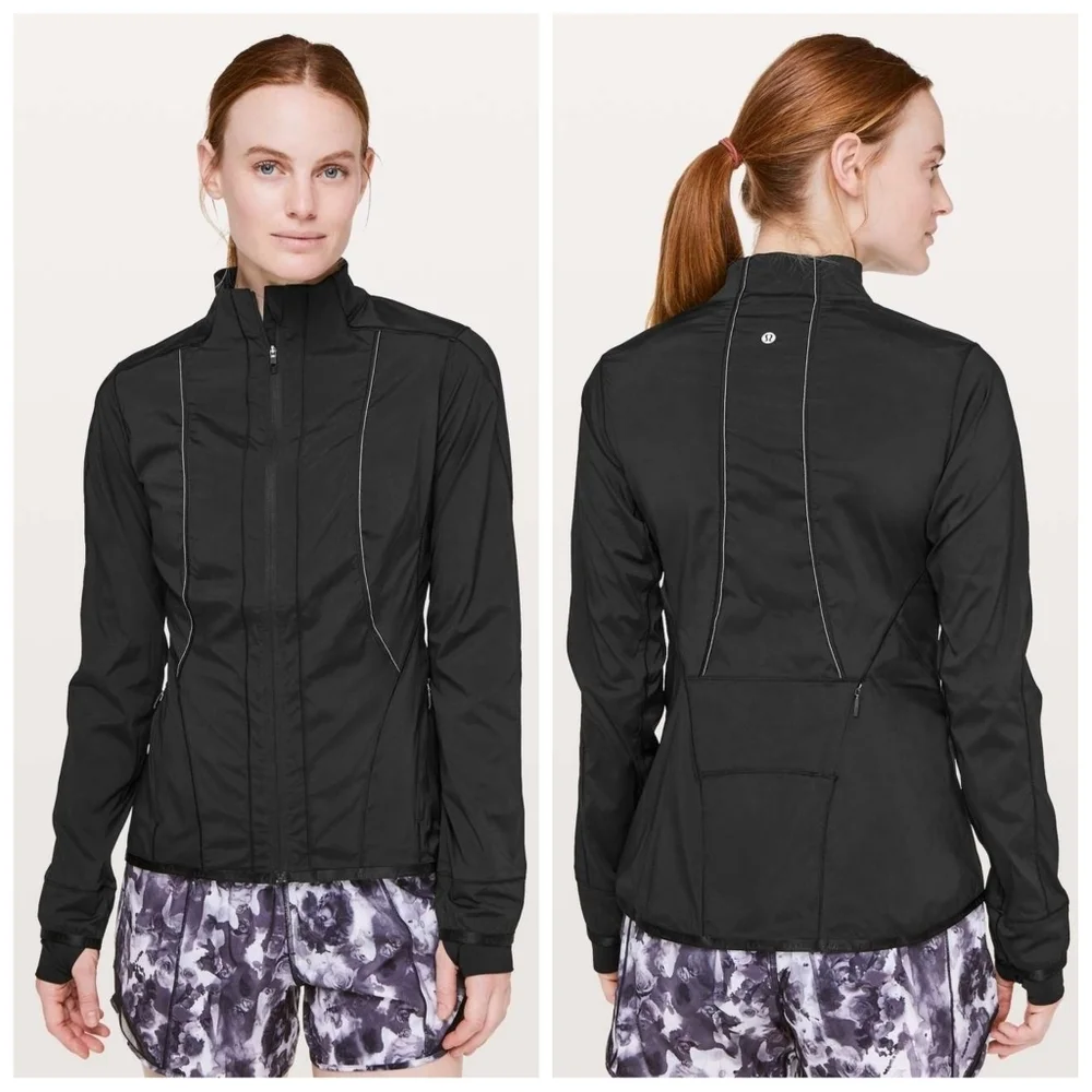 Lululemon Laser Speed Jacket Black W4ARDS Women's‎ Lightweight Running Size 10